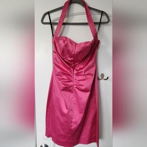 Betsey Johnson Hot Pink Halter Dress Sz 8 NWT